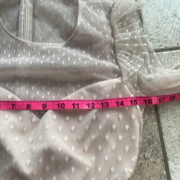 BCBGMAXAZRIA Pleated Tulle Mini Dress in Regal Champagne - Picture 11 of 16